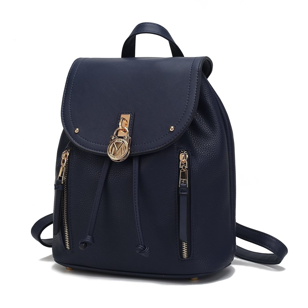 Backpack Purse for Women, Vegan Leather Top-Handle Fashion Daypack Navy Blue🐰